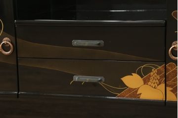 中古　美品　輪島塗り　趣ある蒔絵と螺鈿が美しい鏡台(三面鏡、ミラー、ドレッサー)(定価推定150万円)(R-056739)