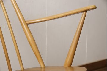 イギリスビンテージ　ERCOL(アーコール)　ナチュラルでおしゃれなゴールドスミスロッキングチェア(アームチェア、椅子、イス、ヴィンテージ)(R-056741)