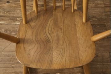 イギリスビンテージ　ERCOL(アーコール)　ナチュラルでおしゃれなゴールドスミスロッキングチェア(アームチェア、椅子、イス、ヴィンテージ)(R-056741)