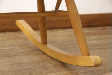 イギリスビンテージ　ERCOL(アーコール)　ナチュラルでおしゃれなゴールドスミスロッキングチェア(アームチェア、椅子、イス、ヴィンテージ)(R-056741)