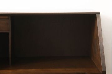 ビンテージ　民芸家具風　収納兼デスクに活躍!シックで上品なライティングビューロー(チェスト、キャビネット、作業台、ヴィンテージ、在宅用、在宅ワーク)(R-056751)