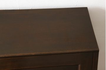 ビンテージ　民芸家具風　収納兼デスクに活躍!シックで上品なライティングビューロー(チェスト、キャビネット、作業台、ヴィンテージ、在宅用、在宅ワーク)(R-056751)