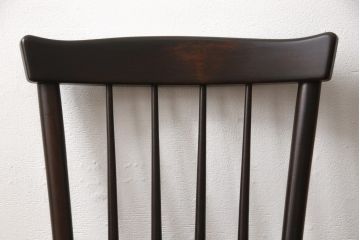 ビンテージ　松本民芸家具　#55型　レトロで温かみ漂うスピンドルチェア2脚セット(木製イス、ダイニングチェア、椅子)(R-056752)