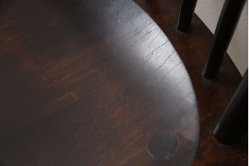 ビンテージ　松本民芸家具　#55型　レトロで温かみ漂うスピンドルチェア2脚セット(木製イス、ダイニングチェア、椅子)(R-056752)