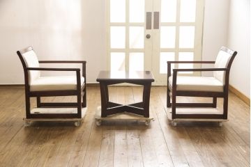 ビンテージ　モリシゲ(MORISHIGE/森繁)　桜材　シックな木肌で高級感ただようセンターテーブル(ローテーブル、リビングテーブル、ヴィンテージ)(R-056765)