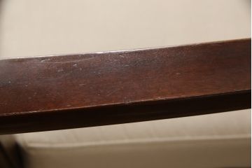 ビンテージ　モリシゲ(MORISHIGE/森繁)　艶やかな木肌で高級感ただようラウンジチェア(座敷椅子、イス、1人掛けソファ)(R-056767)