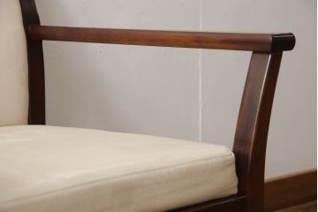 ビンテージ　モリシゲ(MORISHIGE/森繁)　艶やかな木肌で高級感ただようラウンジチェア(座敷椅子、イス、1人掛けソファ)(R-056767)