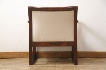 ビンテージ　モリシゲ(MORISHIGE/森繁)　艶やかな木肌で高級感ただようラウンジチェア(座敷椅子、イス、1人掛けソファ)(R-056767)
