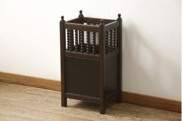 ビンテージ　松本民芸家具　クラシカルなろくろ飾り付きの傘立て(カサ立て、スタンド、ヴィンテージ)(R-056777)