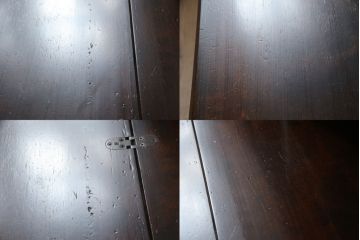 中古　希少　北海道民芸家具　重厚感たっぷりのクラシカルなライティングビューロー(デスク、在宅ワーク、両袖机)(R-056795)