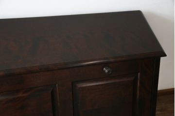 中古　希少　北海道民芸家具　重厚感たっぷりのクラシカルなライティングビューロー(デスク、在宅ワーク、両袖机)(R-056795)