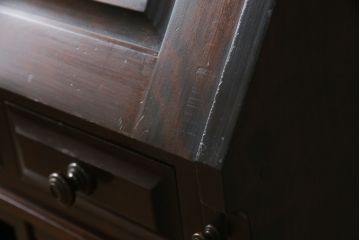 中古　希少　北海道民芸家具　重厚感たっぷりのクラシカルなライティングビューロー(デスク、在宅ワーク、両袖机)(R-056795)