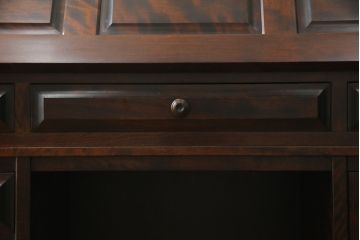中古　希少　北海道民芸家具　重厚感たっぷりのクラシカルなライティングビューロー(デスク、在宅ワーク、両袖机)(R-056795)