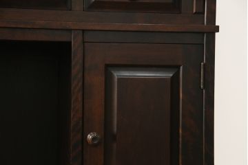 中古　希少　北海道民芸家具　重厚感たっぷりのクラシカルなライティングビューロー(デスク、在宅ワーク、両袖机)(R-056795)
