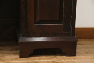 中古　希少　北海道民芸家具　重厚感たっぷりのクラシカルなライティングビューロー(デスク、在宅ワーク、両袖机)(R-056795)