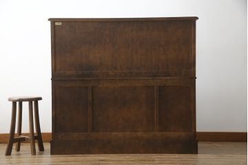 中古　希少　北海道民芸家具　重厚感たっぷりのクラシカルなライティングビューロー(デスク、在宅ワーク、両袖机)(R-056795)