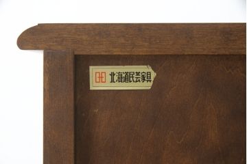 中古　希少　北海道民芸家具　重厚感たっぷりのクラシカルなライティングビューロー(デスク、在宅ワーク、両袖机)(R-056795)