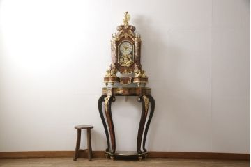中古　美品　六本木アピス取扱 イタリア　Le ore(レ・オレ)　チャイム付き　振り子時計・コンソールテーブルセット(クロック&コンソール、ディスプレイ)(定価約250万円)(R-056799)