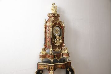 中古　美品　六本木アピス取扱 イタリア　Le ore(レ・オレ)　チャイム付き　振り子時計・コンソールテーブルセット(クロック&コンソール、ディスプレイ)(定価約250万円)(R-056799)