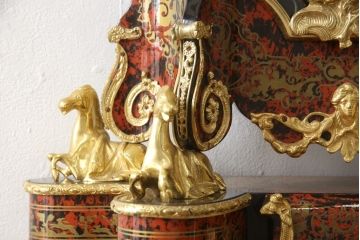 中古　美品　六本木アピス取扱 イタリア　Le ore(レ・オレ)　チャイム付き　振り子時計・コンソールテーブルセット(クロック&コンソール、ディスプレイ)(定価約250万円)(R-056799)