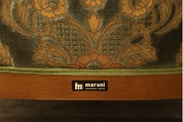 中古　maruni(マルニ木工)　マキシマムシリーズ　アンドリュークラシカル　ラグジュアリーな1人掛けソファ(アームチェア、一人掛け、1P)(定価約22万円)(R-056804)