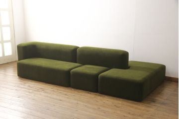 中古　展示超美品! IDEE(イデー) 特大　丸いフォルムがおしゃれなサロンソファセット(SALON SOFA)(カウチソファ、コーナーソファ)(定価約59万円)(R-056820)