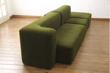 中古　展示超美品! IDEE(イデー) 特大　丸いフォルムがおしゃれなサロンソファセット(SALON SOFA)(カウチソファ、コーナーソファ)(定価約59万円)(R-056820)