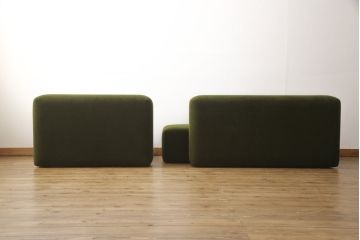 中古　展示超美品! IDEE(イデー) 特大　丸いフォルムがおしゃれなサロンソファセット(SALON SOFA)(カウチソファ、コーナーソファ)(定価約59万円)(R-056820)