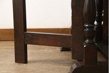 ビンテージ　松本民芸家具　28型　天板を折り畳みできるクラシカルなゲートレッグテーブル(バタフライ卓)(ダイニングテーブル、バタフライテーブル、ヴィンテージ)(R-056821)