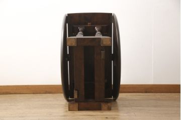 ビンテージ　松本民芸家具　28型　天板を折り畳みできるクラシカルなゲートレッグテーブル(バタフライ卓)(ダイニングテーブル、バタフライテーブル、ヴィンテージ)(R-056821)