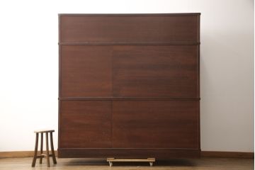中古　美品　国産民芸箪笥　見事な杢目と金具が目を引く重ね箪笥(着物箪笥、整理箪笥、和タンス、キャビネット)(R-056824)