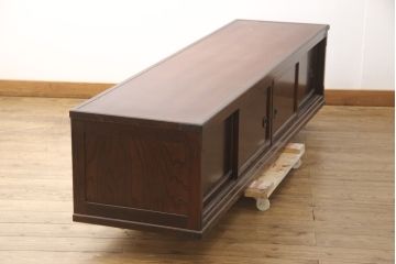 中古　民芸家具　脚か台輪を取り付けてリメイク!シックな和風ローボード(サイドボード、テレビ台、テレビボード)(R-056825)