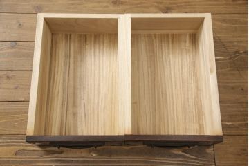 中古　民芸家具　ヒノキ材天板を取り付けてリメイク!シックな和風サイドボード(和箪笥、テレビ台、テレビボード)(R-056827)