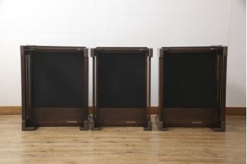 中古　美品　北海道民芸家具　希少な絶版品!和モダンな木製フレームの3人掛けソファ(ベンチ、アームソファ、3Pソファ)(R-056829)
