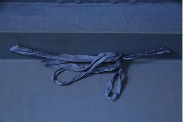 和製ビンテージ　ブルーカラーがお洒落な雰囲気を高める舟トランク(センターテーブル、ヴィンテージ)(R-056855)