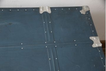 和製ビンテージ　ブルーカラーがお洒落な雰囲気を高める舟トランク(センターテーブル、ヴィンテージ)(R-056855)