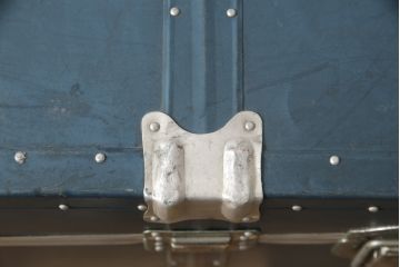 和製ビンテージ　ブルーカラーがお洒落な雰囲気を高める舟トランク(センターテーブル、ヴィンテージ)(R-056855)
