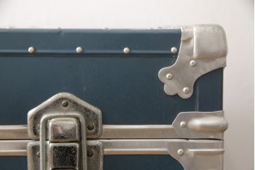 和製ビンテージ　ブルーカラーがお洒落な雰囲気を高める舟トランク(センターテーブル、ヴィンテージ)(R-056855)