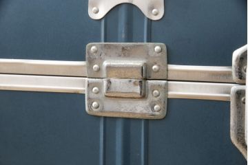 和製ビンテージ　ブルーカラーがお洒落な雰囲気を高める舟トランク(センターテーブル、ヴィンテージ)(R-056855)