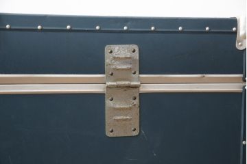 和製ビンテージ　ブルーカラーがお洒落な雰囲気を高める舟トランク(センターテーブル、ヴィンテージ)(R-056855)