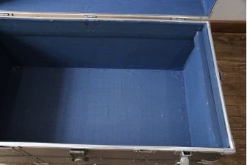 和製ビンテージ　ブルーカラーがお洒落な雰囲気を高める舟トランク(センターテーブル、ヴィンテージ)(R-056856)