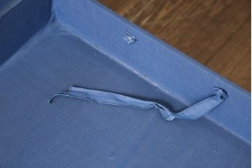 和製ビンテージ　ブルーカラーがお洒落な雰囲気を高める舟トランク(センターテーブル、ヴィンテージ)(R-056856)