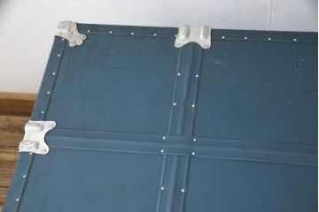 和製ビンテージ　ブルーカラーがお洒落な雰囲気を高める舟トランク(センターテーブル、ヴィンテージ)(R-056856)