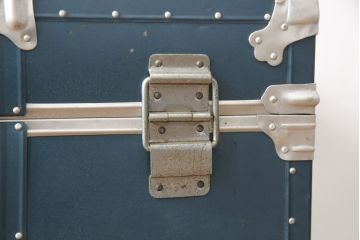 和製ビンテージ　ブルーカラーがお洒落な雰囲気を高める舟トランク(センターテーブル、ヴィンテージ)(R-056856)