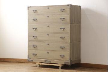中古　美品　会津松本(會津松本)　上品な三つ重ね総桐箪笥(小袖タンス、和タンス、衣装箪笥、桐タンス)(定価約61万円)(R-056863)