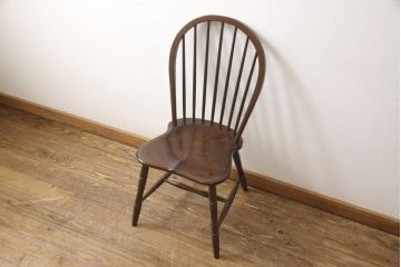 中古　美品　松本民芸家具　クラシックなデザインの#72リーチ型チェア(ダイニングチェア、椅子、板座チェア)(R-056865)