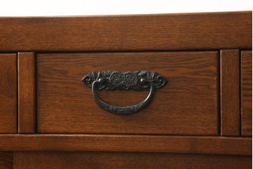 中古　美品　高級品　総栗ムク材　国産手造り　和風のインテリアに!格子引き戸の水屋箪笥サイドボード(食器棚、キャビネット、戸棚、収納棚)(R-056896)