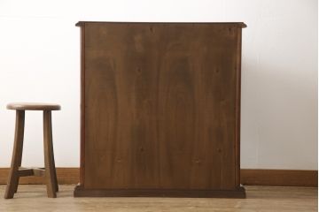 中古　美品　イタリア家具　上品な象嵌入り!半円型の小ぶりなガラスケース(キャビネット、ショーケース、陳列棚、ディスプレイ什器)(R-056897)