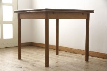 ハンガリービンテージ　オーク材製　シンプルでナチュラルなドローリーフテーブル(ダイニングテーブル、エクステンションテーブル、ヴィンテージ)(R-056903)