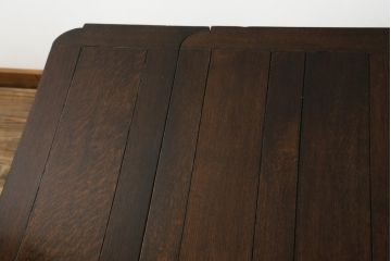 イギリスアンティーク　オーク材製　クラシックで重厚な雰囲気漂うドローリーフテーブル(ダイニングテーブル、エクステンションテーブル)(R-056904)
